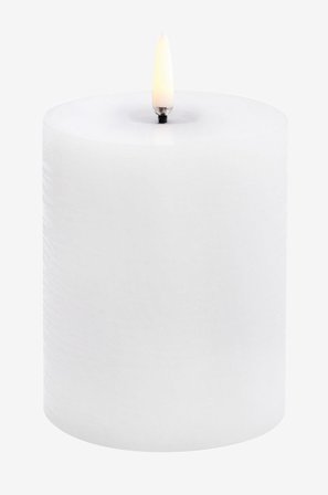 Uyuni - UYUNI LED Bloklys Melted Rustic 7,8x10 cm - Hvid - Lys - Fra Homeroom