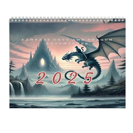 Fantasy - Kat Drage - Kalender 2025 Vægkalender til Hjemmekontor