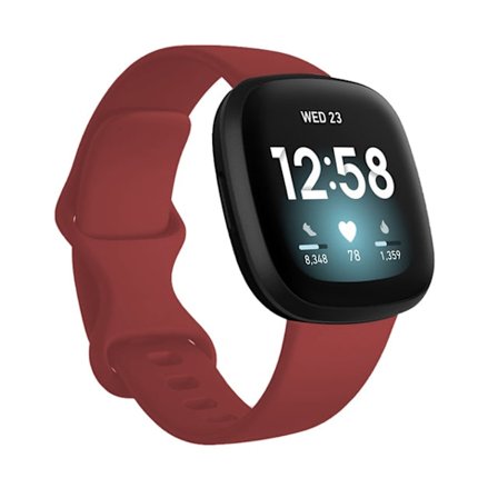 Färgglatt armband Armband för Fitbit Versa 3 Klocka Mjukt band Correa för Fitbit Sense Versa3 Armband Tillbehör Mörkröd Dark red