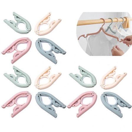 [CA] Bærbar reisehenger, sammenleggbar plasthenger, multifunksjonelt reisetilbehør for feriecamping, innendørs og utendørs bruk (12 stk)