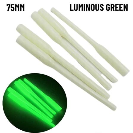 20 stk. Fiskekrogshylsterrør 75MMLUMINØS GRØN LUMINØS GRØN 75mmluminous Green