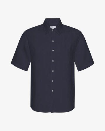 Linen SS Shirt - Navy Blue - Male - XS