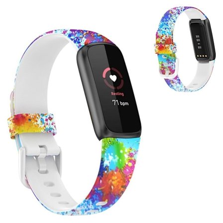 Fitbit Luxe siisti kuvioinen silikoninen kellonhihna - Väri Maalattu / Koko: L