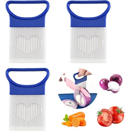 Pieces Løk Kutter Rustfritt Stål Løk Tang Mat Løk Skreller Skjæring Assistent, Løk Holder Kjøtt Nål Pota