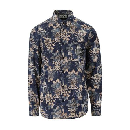 Versace Jeans Couture Tapestry Patterned Shirt Blå, Herre