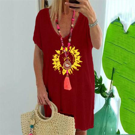 Kortärmad T-shirt För Kvinnor Med Print Toppar