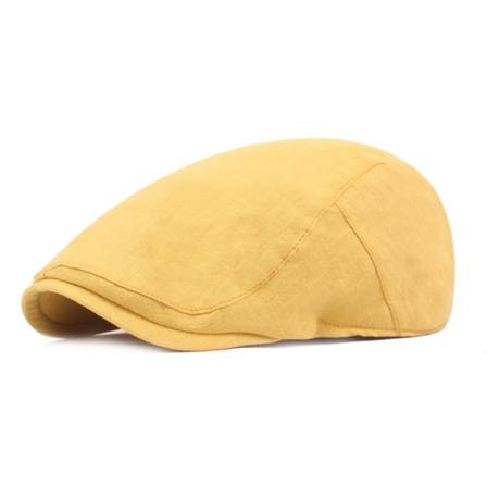 Beret lue Japansk og koreansk topplue Kunstnerisk ungdom Advance Hats Dame Lue Nostalgisk Retro Beret Monokrom hatt for kvinner Egg yellow M(56-58cm)