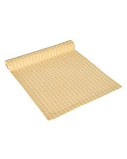 Bordslöpare rutig garnfärgad Gul - Linea