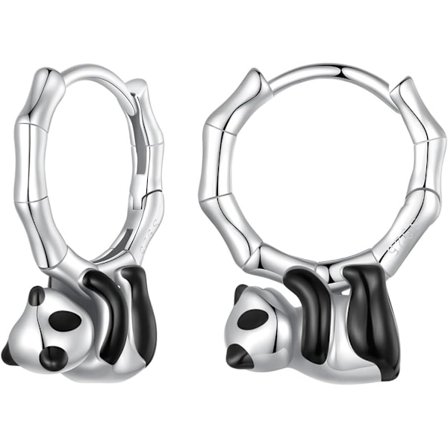 925 Sterling Sølv Panda/Delfin/Kat/Dværgpinscher Hoops Øreringe til Piger Søde Dyreøreringe Hypoallergeniske Små Huggie Øreringe Fine Letvægts E