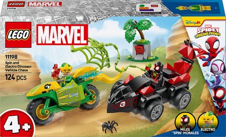 Lego Marvel Spidey og Hans Fantastiske Venner Spin og Electros Jagt I Dinosaurkøretøjer 11198, Børn & Forældre, Motorik & Bevægelse, Klodser Og 
