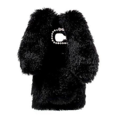 För Samsung Galaxy Xcover 4s/Xcover 4 Kaninformad Strass Varm Fluffig Päls Mjukt TPU-skal