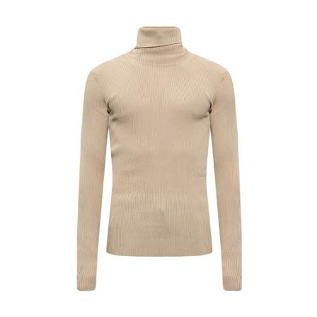 Off White Ribbed Coltrui top , Beige , Heren , Maat: M