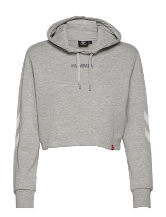 Hmllegacy Woman Cropped Hoodie Hettegenser Genser Grå Hummel