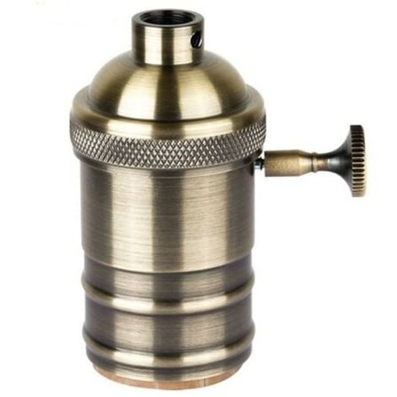 E27/E26-uttag i bronsfinish med strömbrytare (Vintage-serien)