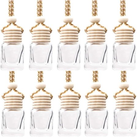 10 stk. Hengende Bil Luftfrisker Tom Klar Glass Diffuser