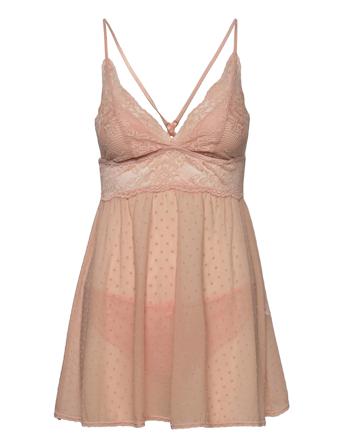 Bd Dot Mesh Lace Beatriz Nattkjole Oransje Hunkemöller