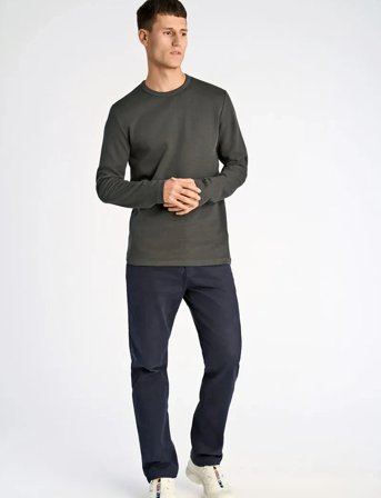 Lindbergh Basic O-Neck Tee L/S - Grey - L