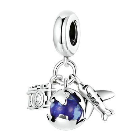 Rose Gold Diamond Eternal Love Lock Big Hole Bead String DIY Red Apple Pendant