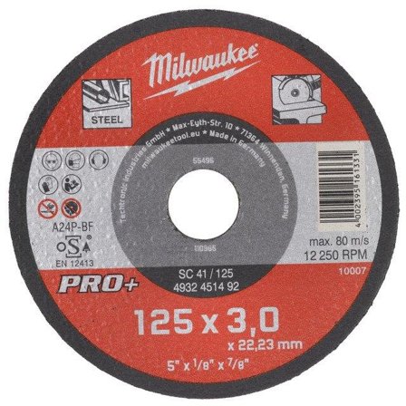 Milwaukee SCS 41 PRO+ Kapskiva 125x3 mm, Kapa, slipa & polera