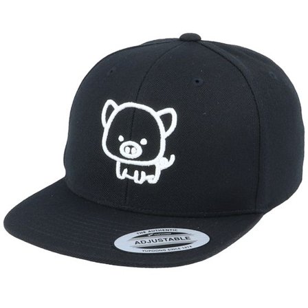 Kiddo Cap - Svart snapback Keps - Kids 3D Piglet Black Snapback @ Hatstore