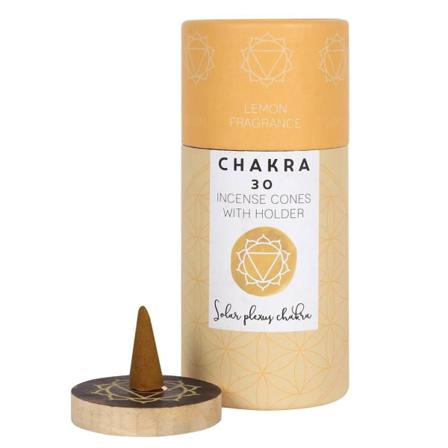 Pack Om 30st Rökelsekoner M Hållare .sacral Chakra 20m/kon