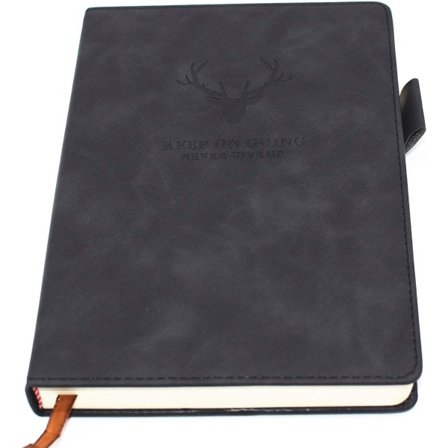 A5 Notesbog Journal - Hardcover Executive Notesbøger med Premium Tykt Papir, College Linjeret Journal, 8.3"×5.8", 360 Sider (Sort)