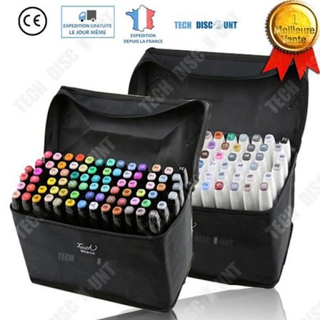 Tuschpenna - TD - 80 klara färger - Permanenta - Rund och sned spets