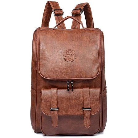 Vegaaninen Nahkainen Reppu Ohut Vintage Kannettava Tietokone Reppu Miehille Naisille, Matkustaminen Koulu Kirjakassi