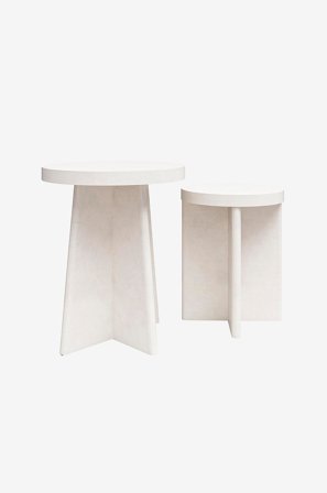 Dorel Home - Endebord sett med 2 Liam - Hvit - Avlastningsbord & sidebord - Fra Homeroom