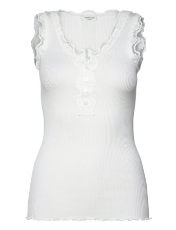 Rosemunde | Rwbeatha Sl U- Neck Lace Button Top | M