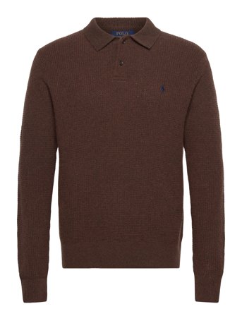 Polo Ralph Lauren Textured Wool-Cotton Polo-Collar Sweater - Brown - XS