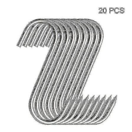 20 stk Rustfrie kroker med skarp spiss, kompatible med slakteri, kjøkken, varm- og kaldrøyking, praktisk krok (PA)