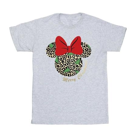 Disney Boys Minnie Mouse Leopard Jul T-Shirt 9-11 År S Sports Grey 9-11 Years