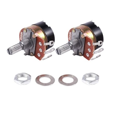 2 stk 500K Ohm Enkelt Lineær Taper Potensiometre med på/av-bryter