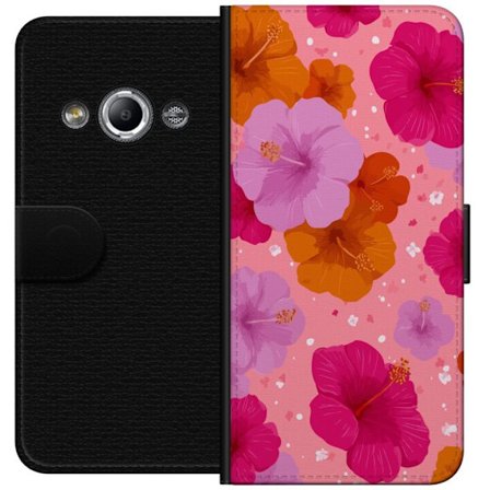 Yhteensopiva Lompakkokotelo Samsung Galaxy Xcover 3 Punainen Hibiscus Trooppinen Kukka Kuviointi