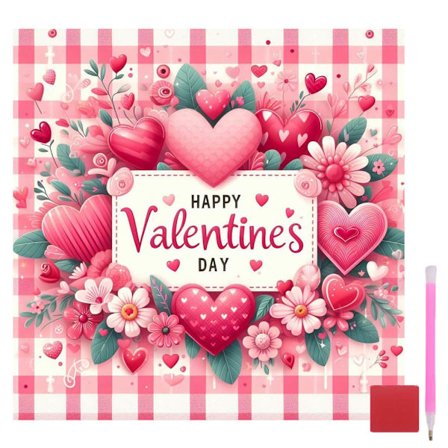 Blomster Diamantmaleri Sæt til Voksne, Valentinsdag Diamant Sæt til Begyndere, DIY Fuld Bor Maleri med Diamanter Billeder til Hjemmevægsdekoration