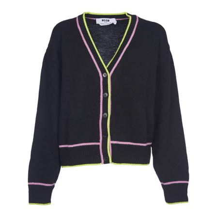 Msgm, Cardigans Zwart, Dames, Maat:S