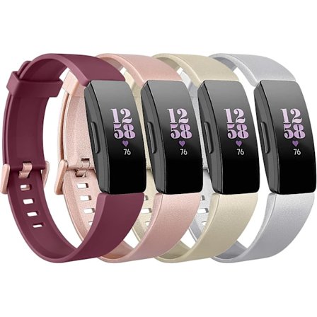 Kompatibel med Fitbit Inspire Armband - Vattentäta Mjuka Sport Ersättningsarmband 4st