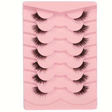 Flase Eyelashes Fluffy Wispy Half Cat Eye Fransar 7 par