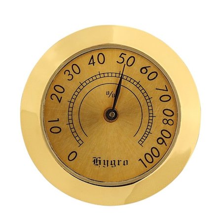 Hygrometer för humidorskåp, metall, 38 mm, liten cigarr