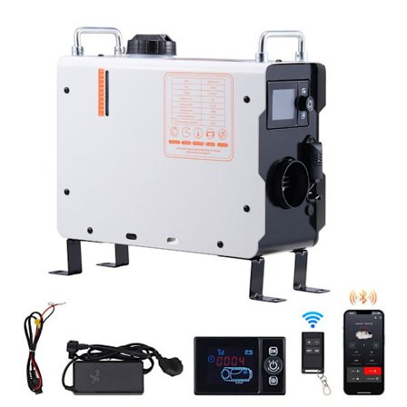 Dieselvärmare 2 kW-Duoku-Portabel luftvärmare-Allt-i-ett-med Bluetooth-app, fjärrkontroll, display, CO-larm