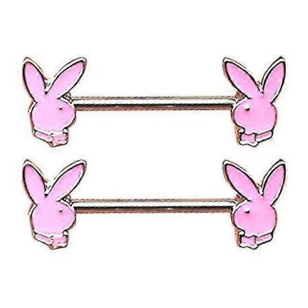 1 Par Søde Kanin Brystvorte Piercing Ringe Rustfrit Stål Bar Brystvorte Piercing Tegneserie Kanin Bryst Stud Krops Smykker