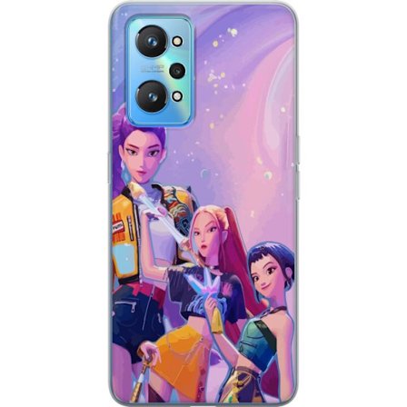 Kompatibelt Mobildeksel til Realme GT Neo2 Futuristiske popdamer i neonfarger med magiske detaljer mot en drømmeaktig galaksebakgrunn