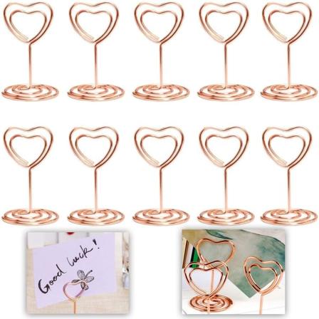 10 stk. Bordnummerkortholdere, Love Heart Shape Stativformet
