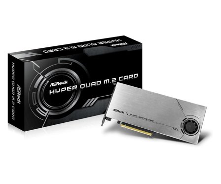 ASRock HYPER QUAD M.2 CARD - grensesnittsadapter - M.2 Card - PCIe 4.0 x16