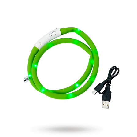 Dogman Blinkhalsband LED Grön - Säkerhetslampor & reflxer till hundar- För stora hundar