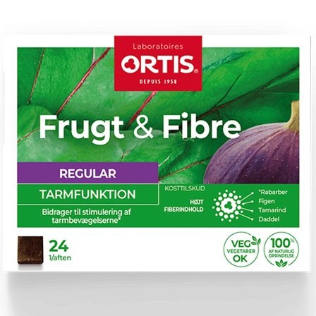 Ortis Frugt & Fibre Tyggeterning 24 stk, Helse & Madvarer, Snacks, Tyggegummi