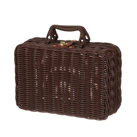 Käsin kudottu säilytyslaatikko jäljitelmä rottinki Matkalaukku KAHVI