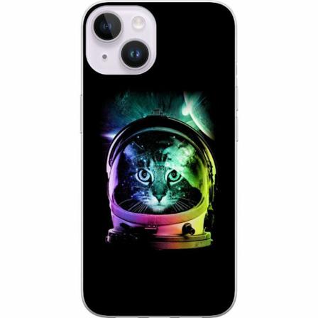 Apple Iphone 14 Genomskinligt Skal Space Cat