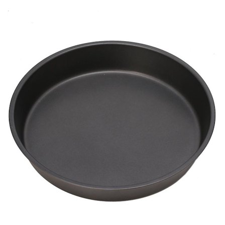 Ny rund dyp tallerken pizzapanne Non-stick pai-brett bakekjøkkenverktøy stål